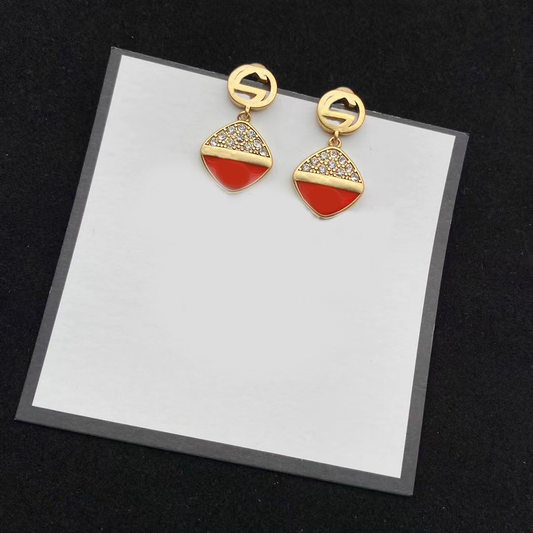 

2022 New Glamour Fashion Luxury Brand Dangle Earrings Water Diamond Prismatic Pendant Earrings Personality Ladies Wedding Party Designer Quality Jewelry With Box