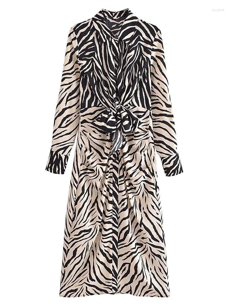 

Casual Dresses Evfer Chic Lady Elegant Zebra Striped Print Long Dress Autumn Fashion Single Breasted Straight Female, As photo