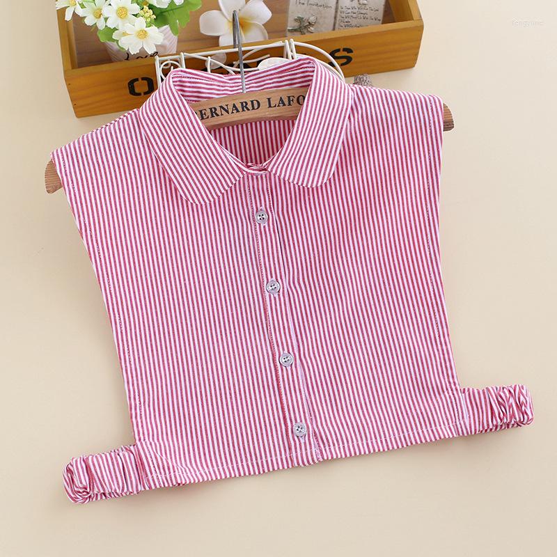 

Bow Ties Adult Fake Collar For Women Detachable Collars Striped False Shirt Tie Female Removable Blouse Half Nep Kraagie