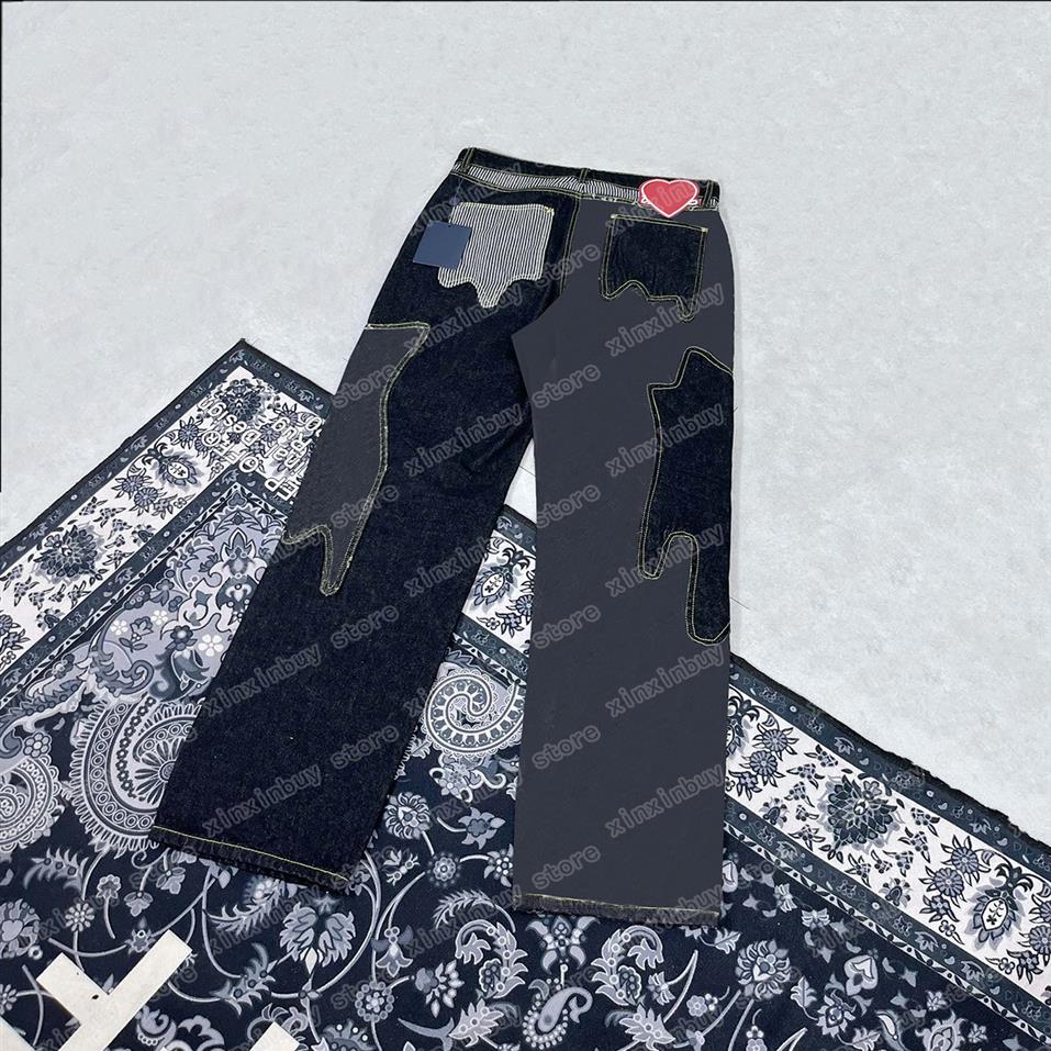 

22ss Mens women designer pants denim Jacquard letter Love label Spring summer Men Pant Casual letters Trousers black M-2XL190F