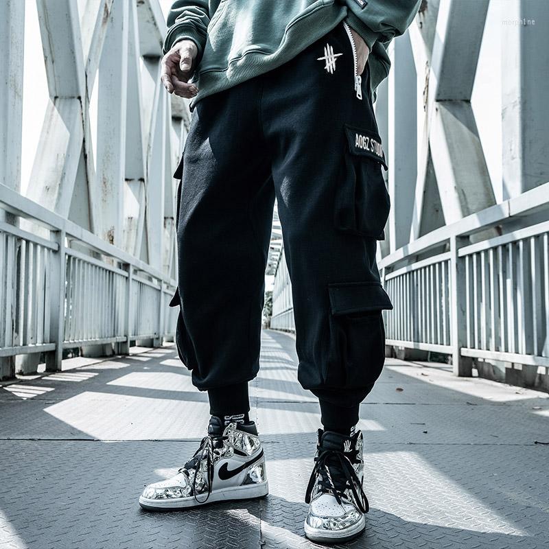 

Men's Pants Tactical Zipper Pockets Cargo Techwear Men Hip Hop Streetwear Harajuku Joggers Sweat Casual Tactics Pencil Trousers, Black pants
