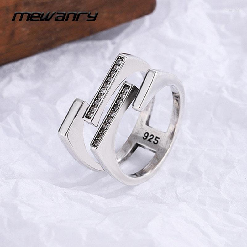 

Cluster Rings Mewanry 925 Sterling Silver Trend Elegant Creative Sweet Double Cross Zircon Bride Party Jewelry Birthday Gifts For Women