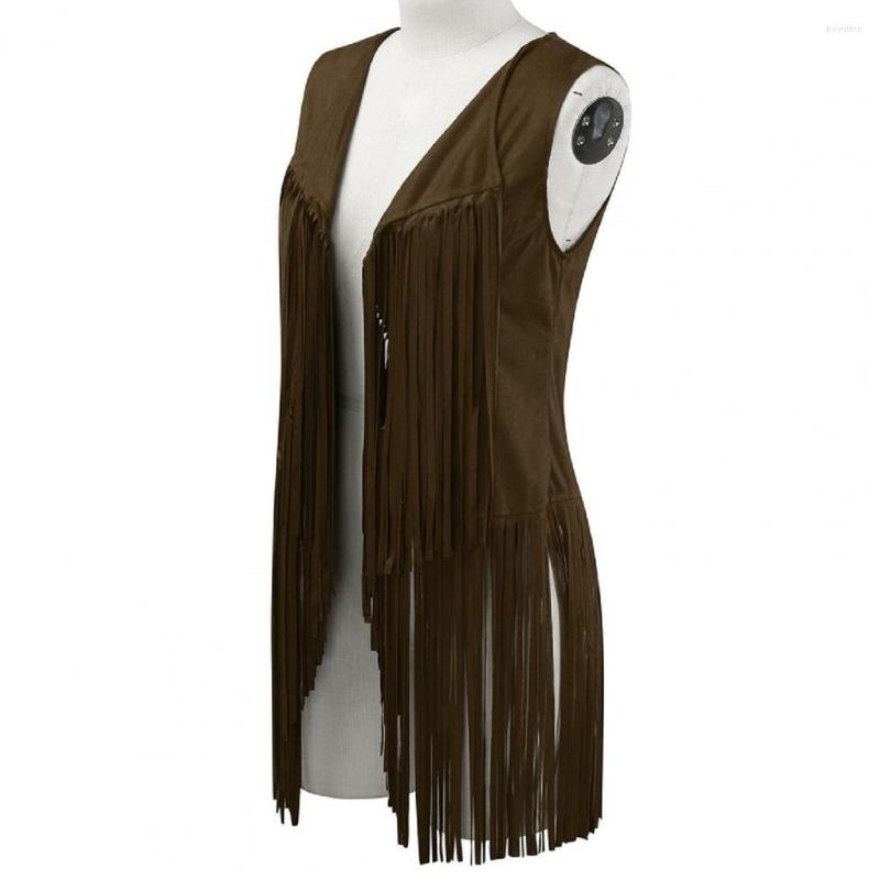 

Women' Vests Women Waistcoat Open Stitch Elegant All Match Pure Color Retro Vest Jacket Streetwear, Beige