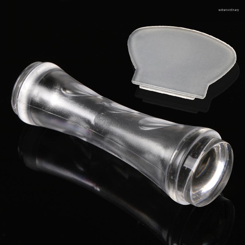 

Nail Art Kits Silicone Stamper French Tips Double Head Transparent Jelly Stencil Template Seal Scraper For Fast Nails Tip