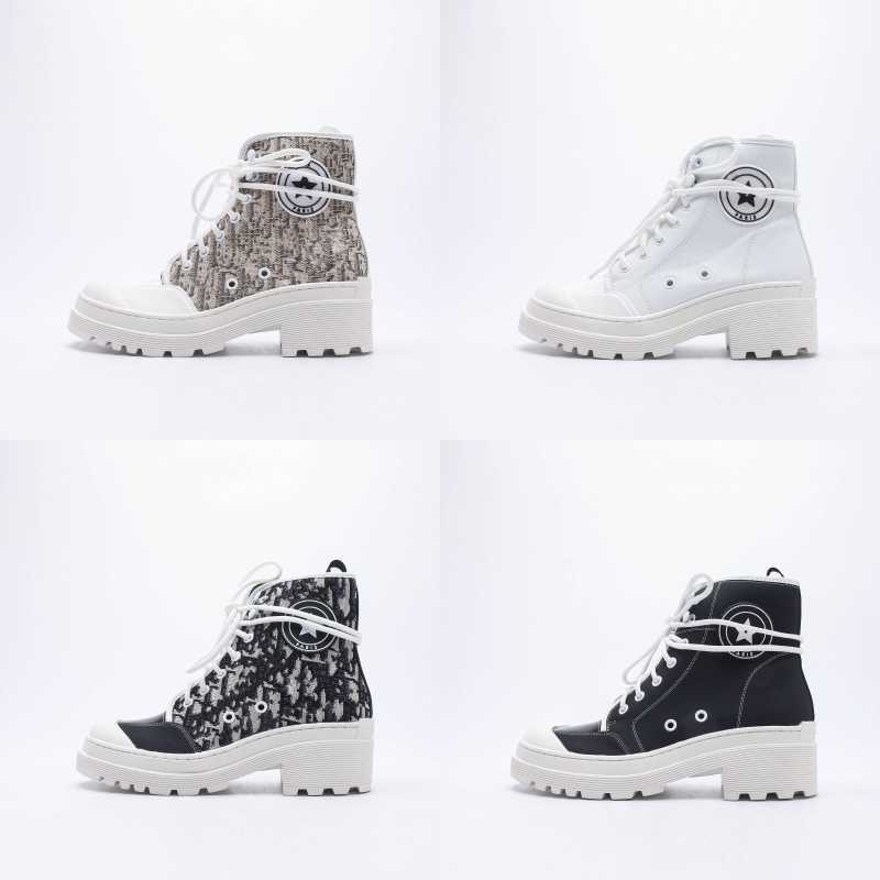 

Women Drise Platform Ankle Boots Designer Lace Up Snow Martin Boots White Black Rose, Fashion shoes