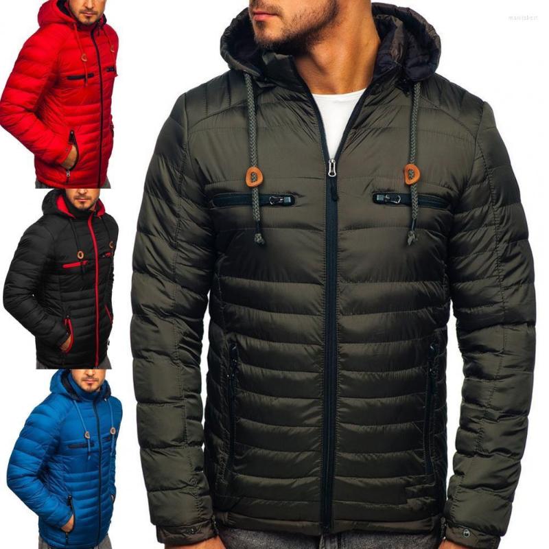 

Men's Down Male Jacket Great Thick Multi Pockets Leisure Winter For Daily Wear Coat, Army green
