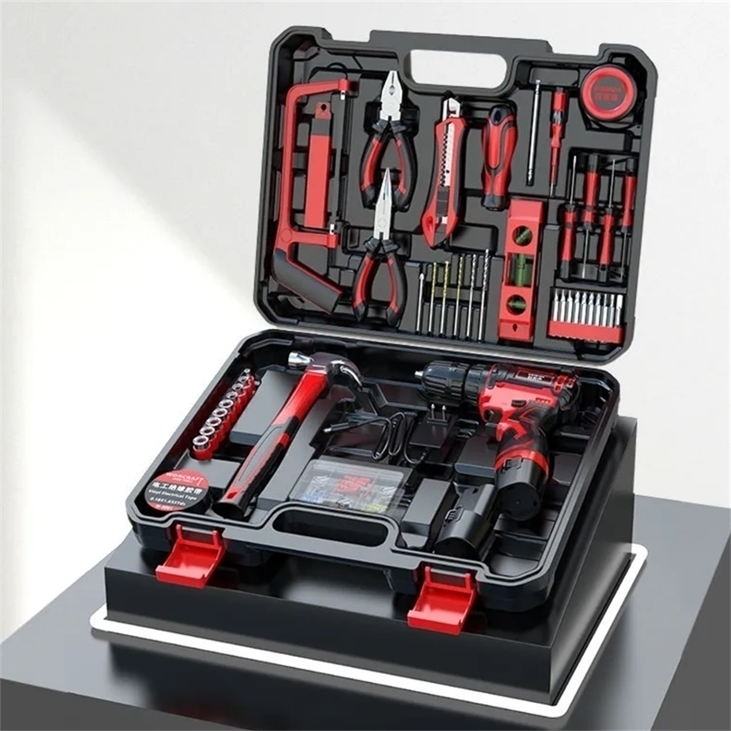 

Electric Drill drill hand tool set hardware electrician maintenance multifunctional toolbox metal wall plate 220930
