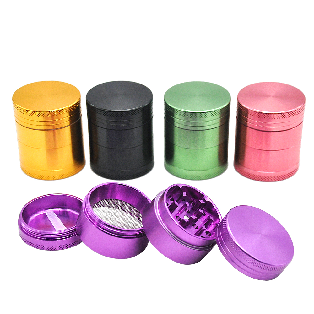 

smoke accessory Aluminium Herb Tobacco Spice Grinder 4Piece Hand Muller with Pollen Catcher and Free Scraper Crusher 1.57inch 40mm