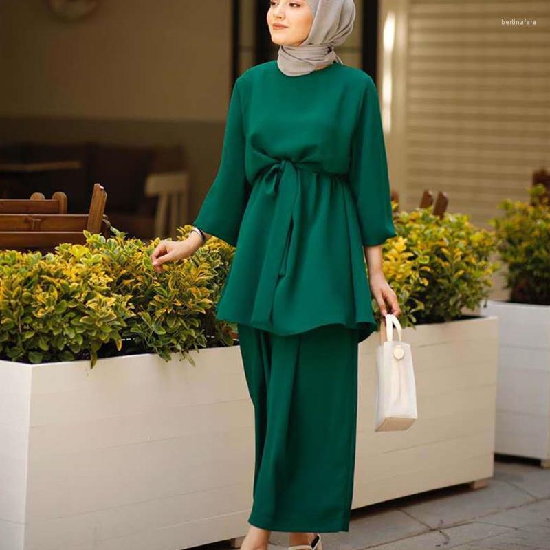 Women&#039;s Two Piece Pants Set Women Turkey Style Caftan Moroccan Kaftan Islam Clothing 2022 Autumn Arabs For Musulman Ensemble-image-808350209