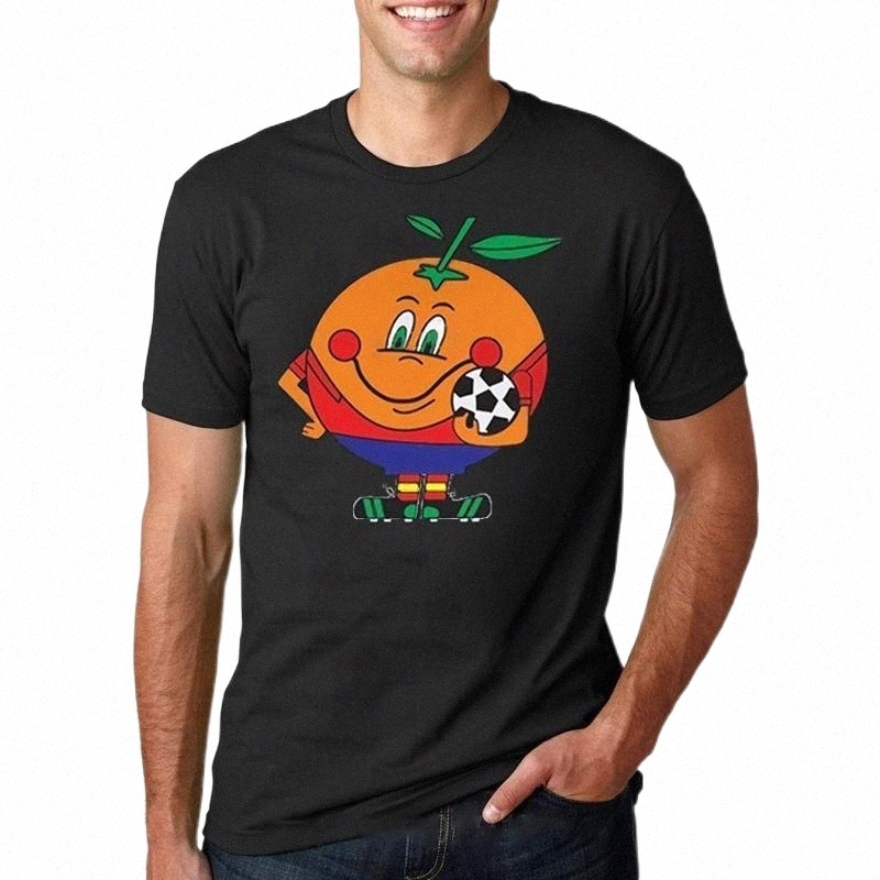 

men's T-Shirts T-Shirt 100% Cotton Short Sleeve World Footballer 1982 Cup Goal Printed Men Tshirt O-Neck Street Style Funny Loose A4Un#, Cmdx012-05-orange