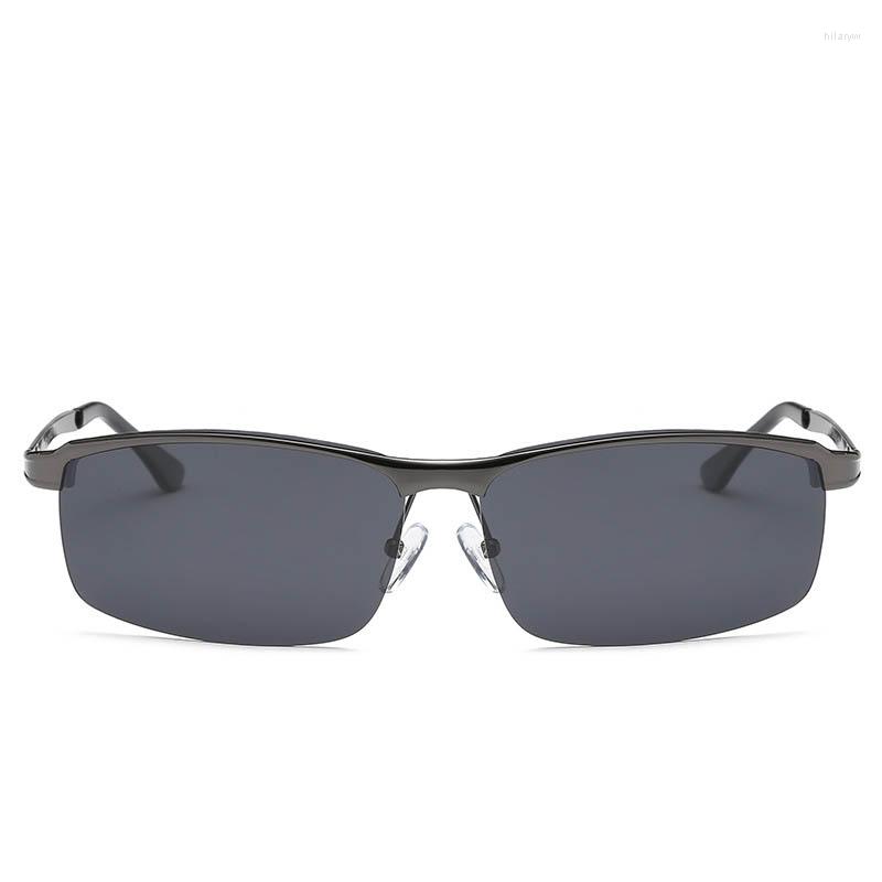 

Sunglasses Q Black Polarized Driving Glasses Sun Brand Designer Frog Mirror Men Metal Fashion UV400