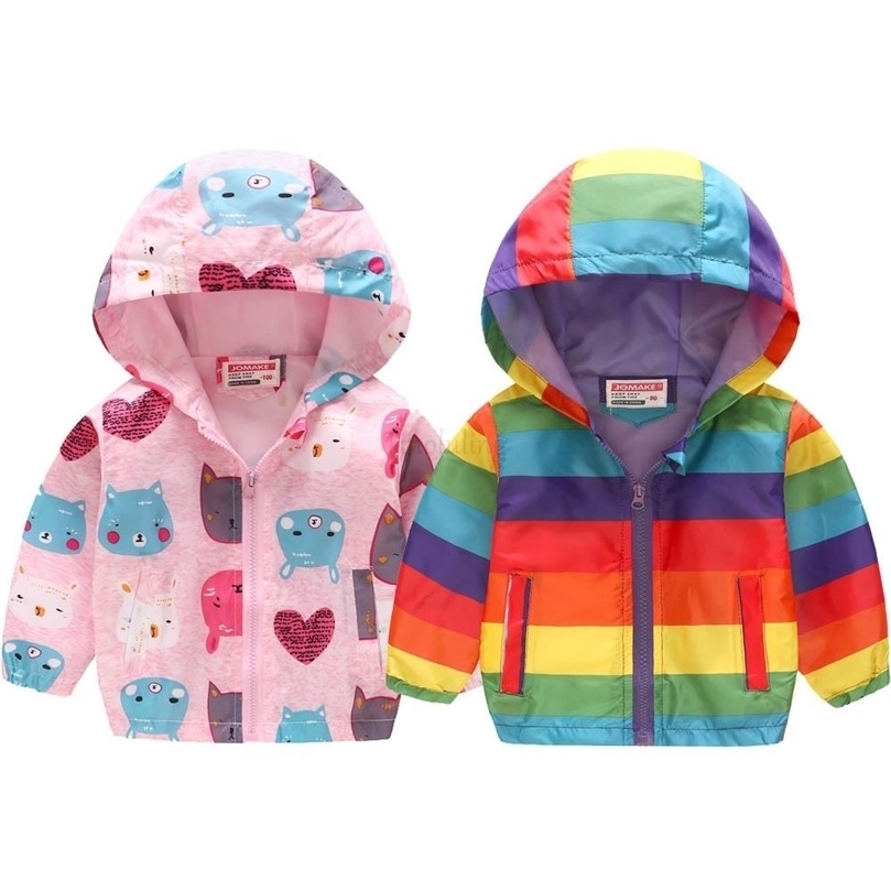 

Jackets Rainbow Coats for Girls Full Sleeve Wind Outwear Spring Autumn Toddler Girls Clothing Animal Cartoon Jackets Childrens Coat 2201006, Hg37