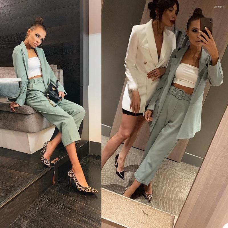 

Women's Two Piece Pants Fashion Women Blazer Solid Business Female Jacket Casual Long Sleeve Work Suit Office Lady Blazers Coat Top, Pink