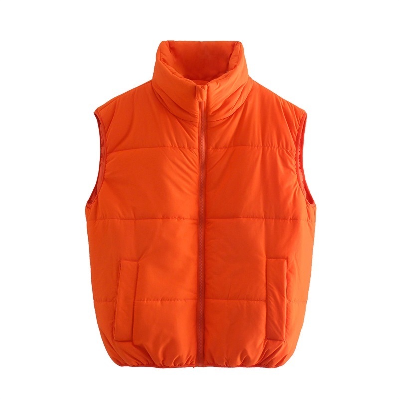 

Women's Vests ZXQJ Women Fashion With Drawstring Crop Padded Waistcoat Vintage High Neck Sleeveless Female Outerwear Chic Vest 220930, As picture
