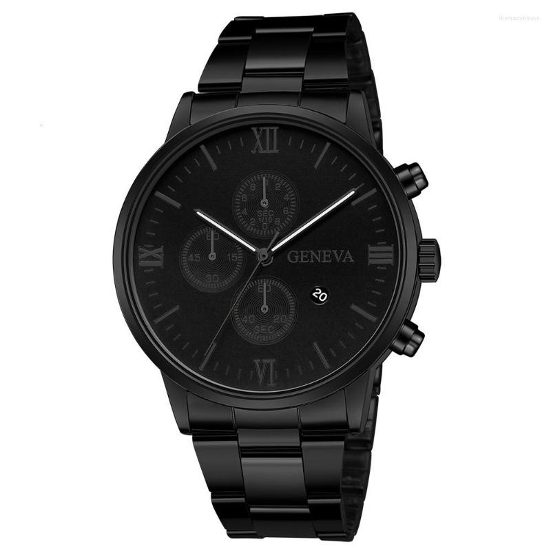 

Wristwatches The Men Watches Auto Date Gold Male Clock Sport Quartz Wrist Watch Relogio Masculino Erkek Kol Saati, Black