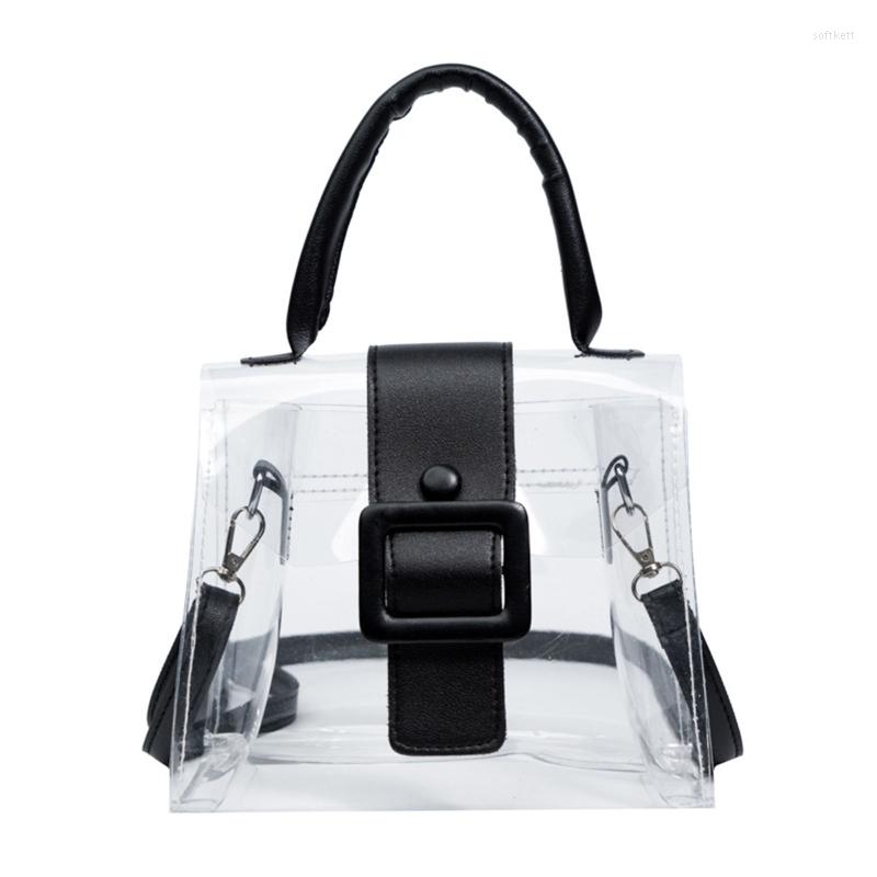 

Evening Bags Fashion PVC Jelly Bag Summer Beach Small Transparent Handbag Clear Shoulder Crossbody Tote For Women Girls, Green