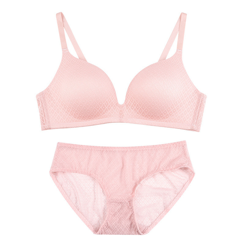 

Bras Set lingerie underwear set bra thong Seamless Cotton Adjusted straps 221006, Beige