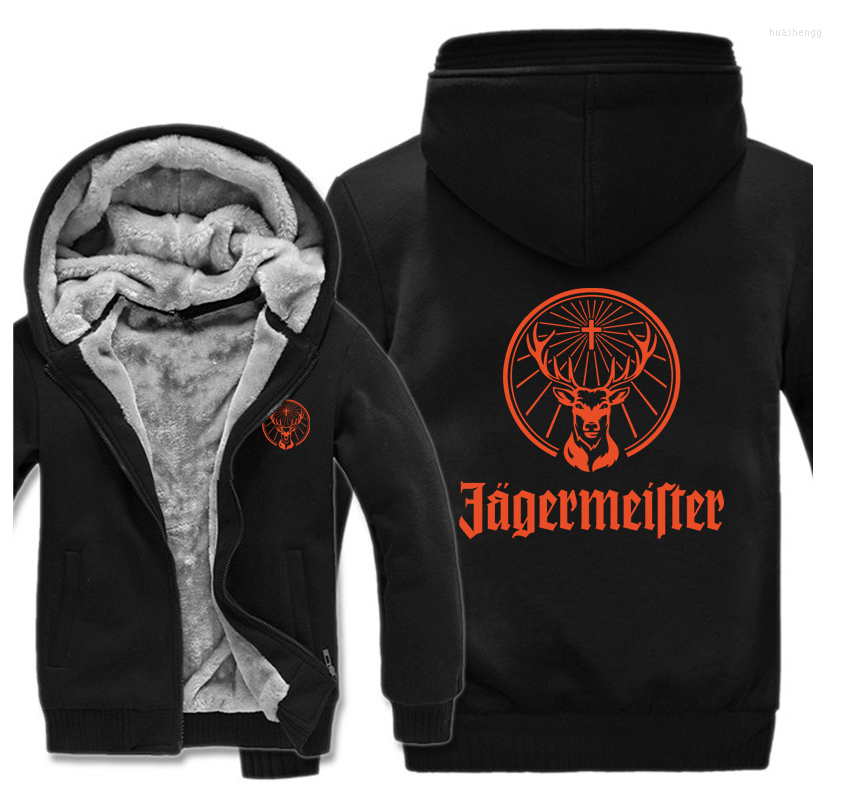 

Men' Jackets Men' Jagermeister Logo Hoodies Men' Print Winter Fleece Zipper Thicken Men Hooded Comfortable Padded Brand, 03