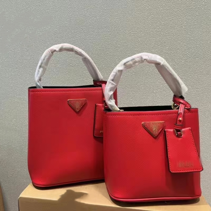 

Evening Bags famous Designer PPDA Handbag Leather Tote Women Shoulder Adjustable Splice Letters Striped Nylon Strap, Size 19*18