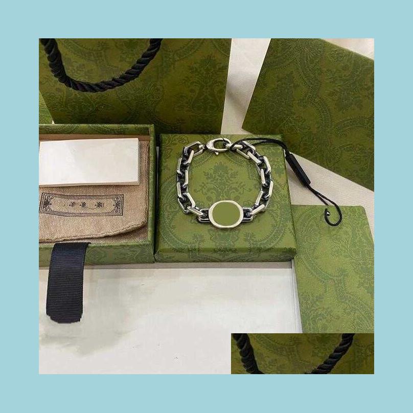 

Charm Bracelets High Quality Stainless Steel Designer Punk Bracelet Cuff Bangle Unisex Double Letter Hand Jewelry Men Women Cuban Lin Dhxbc