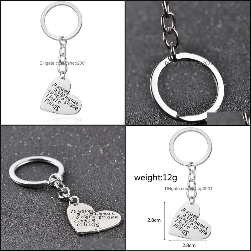 

Key Rings Unique Dog Tag Key Chains For Father Letter It Takes A Big Heart To Help Shape Little Mind Teacher S Day Gifts D Ffshop2001 Dh9Gk