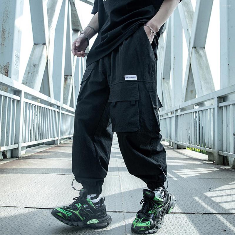 

Men' Pants Hop Hip Cargo Mens 2022SS Functional Loose Joggers Men Trousers Streetwear Multi Pockets Black