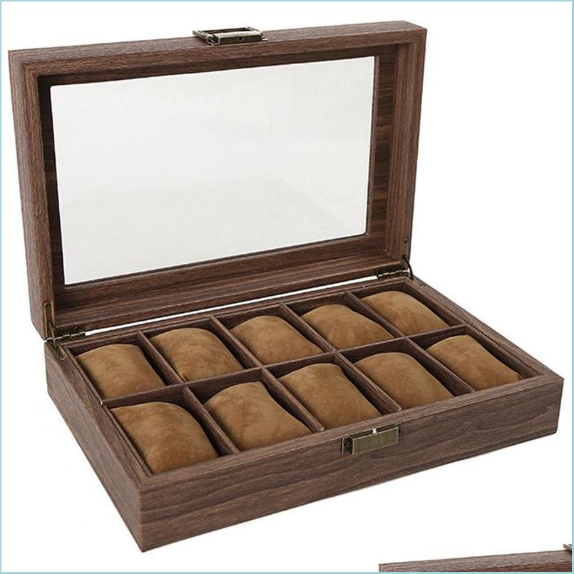 

Watch Boxes Cases Watch Boxes Cases Mtiple Box Wooden Jewelry Storage Packaging Window Glass Display Drop Delivery 2021 Watches2022 Dhvs