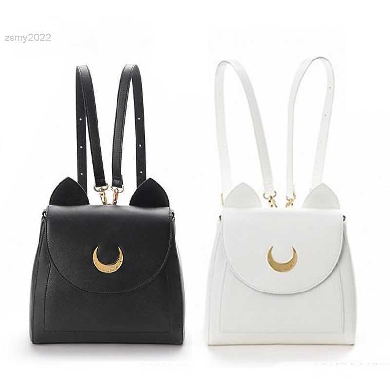 

Limited Sailor Moon Luna Backpack Bag Cute Cat Cross Body Shoulder Bags Girls Bookbag Cosplay Schoolbag, White