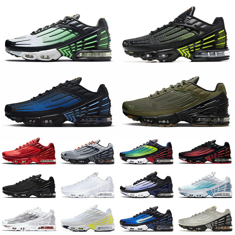 

2022 TN Plus 3 Women Mens Running Shoes tnplus Tennis Trainers Tuned III Rainbow Bone Black With Red Symbol Multi-White Laser Blue Olive Green Aqua TN3 A New York Outdoor, 39-46