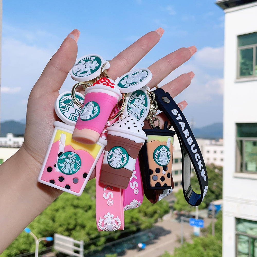 

Starbucks Party Favor Cute Coffee Tea Cup Key Chain Couple Bag Keychain Hanging Accessories Shop Small Gift