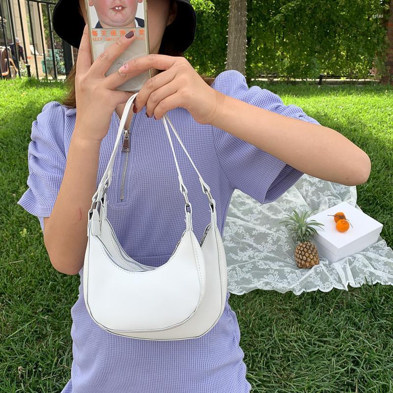 

Evening Bags Fashion Women Hobos Armpit Shoulder Bag PU Leather Chain Ladies Underarm Handbags Daily Use Female Small Tote Clutch Purse, Whites