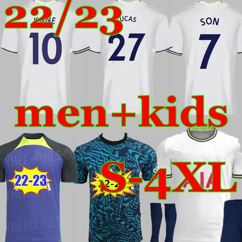 

soccer SPURS Men KIDS 22 23 SON BERGWIJN Soccer Jerseys 2022 2023 jersey Football shirt third LUCAS HOjbjerg Loris ROMERO REGUILON BRYAN KUL, White