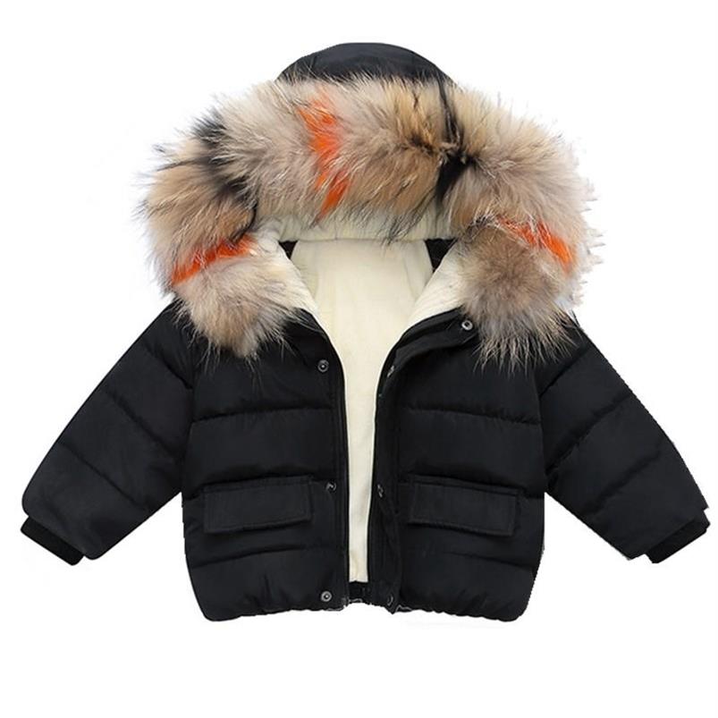 

Fashion Baby Boys Jackets Fur collar Autumn Winter Kids Warm Thick Parkas Jacket Children Outerwear Girl Coat Boys Girls Clothes232t, Fc525-beige