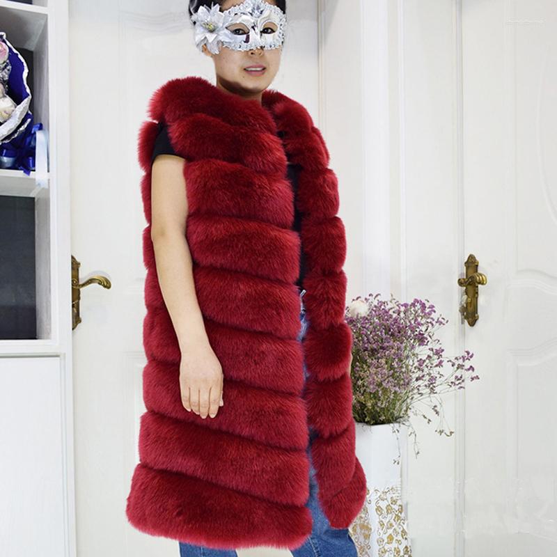 

Women' Fur ZADORIN Luxury Winter Coat Women Long Faux Veste Femme High Imitation Vest Furry Plus Size Gilet Jacket, Pink