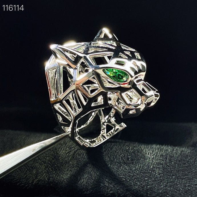 

Leopard head ring hollowed-out process all body alloy emerald glasses domineering onyx nose beautiful men and women of the same style party dance