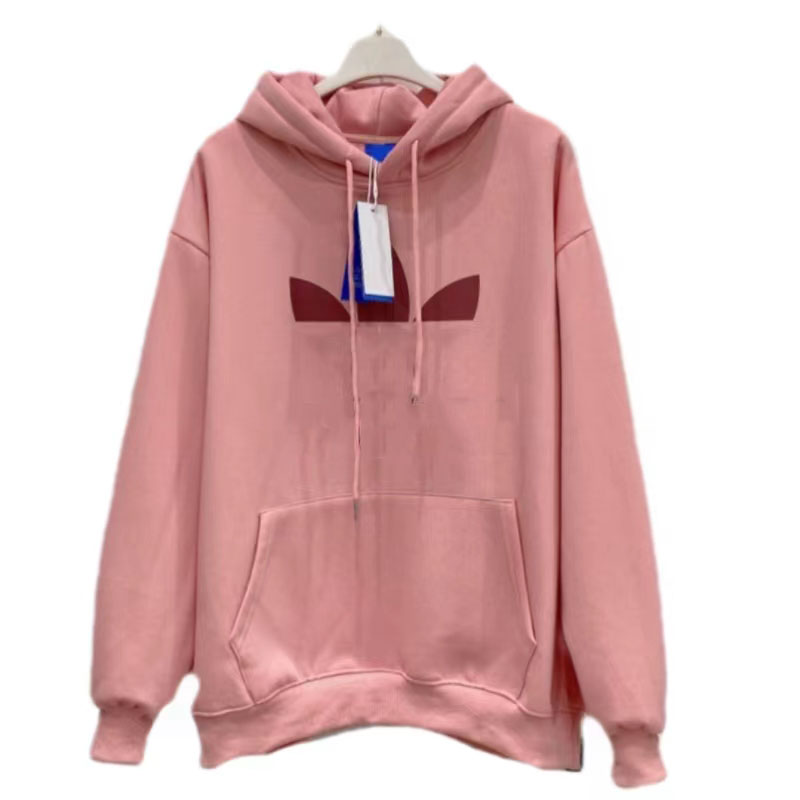 

Womens Sweatshirt Hooded Collar Limited Quantity Cherry Pink Plus Velvet Thick Sweater Designer Hooded Cotton Wool Fabric With Classic Print On Chest