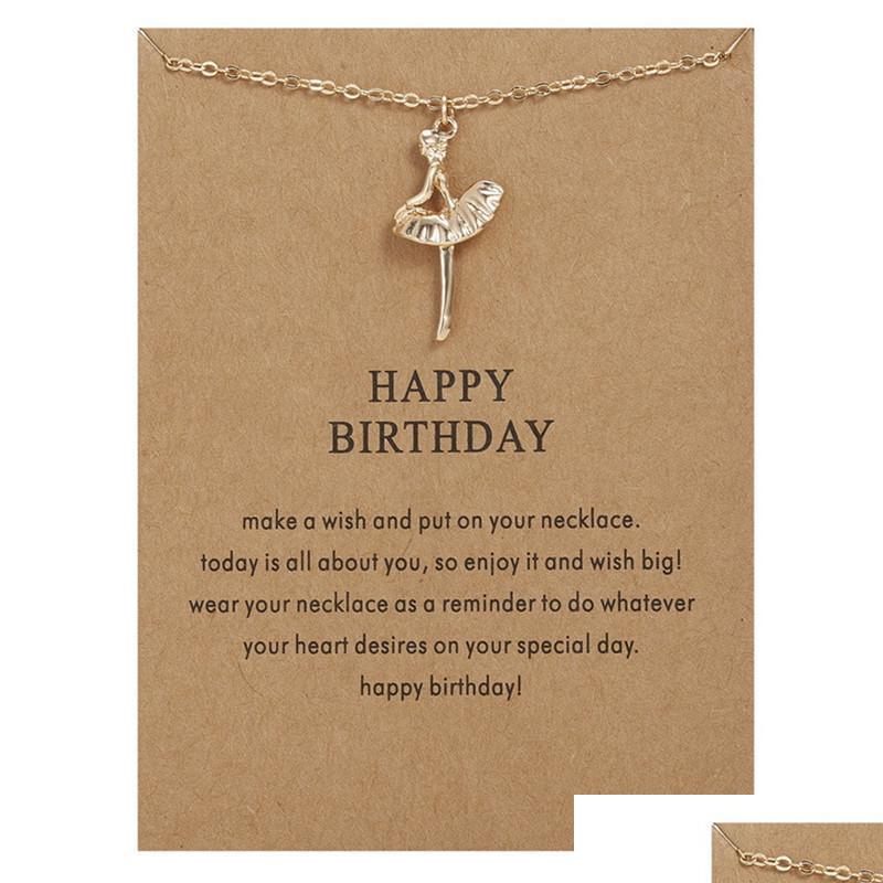 

Pendant Necklaces Happy Birthday Ballerina Pendant Necklace Dance Girl Clavicle Chain For Women Jewelry Accessories Gifts Dr Vipjewel Dh1Op