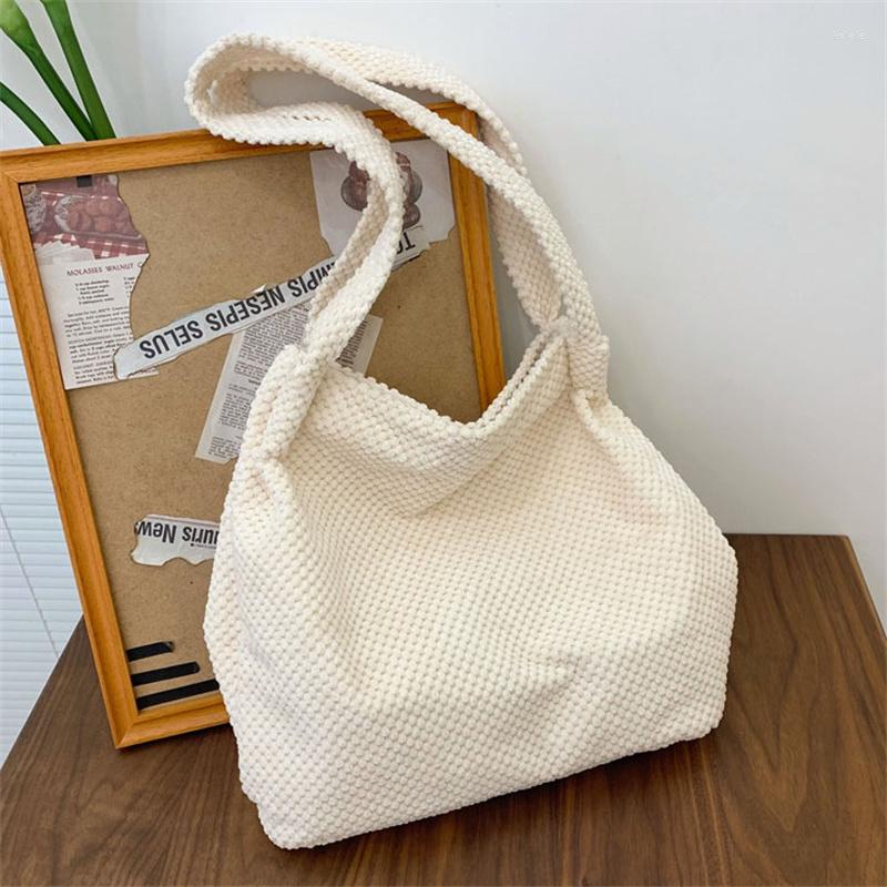 

Evening Bags Minimalist Corduroy Shopper For Women Large Capacity Handbag And Tote Solid Shoulder Bag Gilrs Daily Underarm Purse, Green