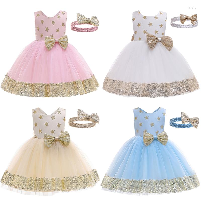 

Girl Dresses Birthday Party Baby Girls Dress Summer Mesh Casual Born Little Princess Big Bow Christmas 1 2 3 4 5 Years Kids Clothes, As the picture