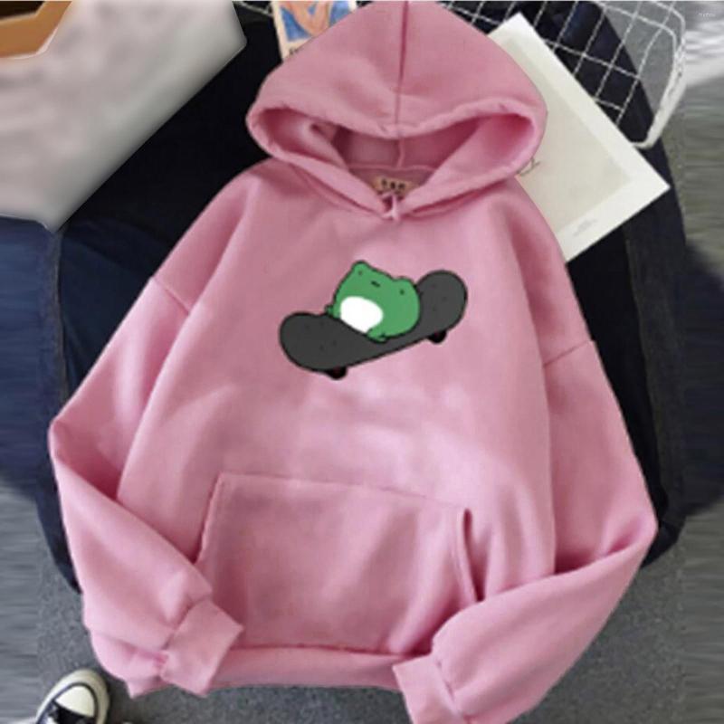 

Women's Hoodies Springtime Skateboard Frog Oversized Sweatshirt Men And Women's Warm Pullover Womens Korean Style Hoodie Harajuku, Green
