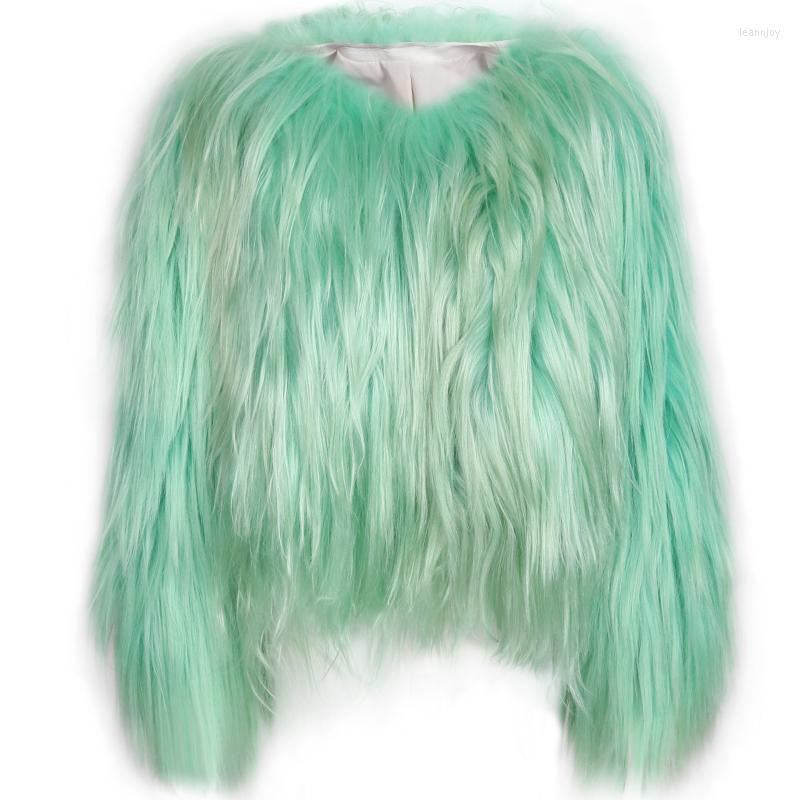 

Women' Fur Long Goat Jacket Women Natural Ladies Real, Mint