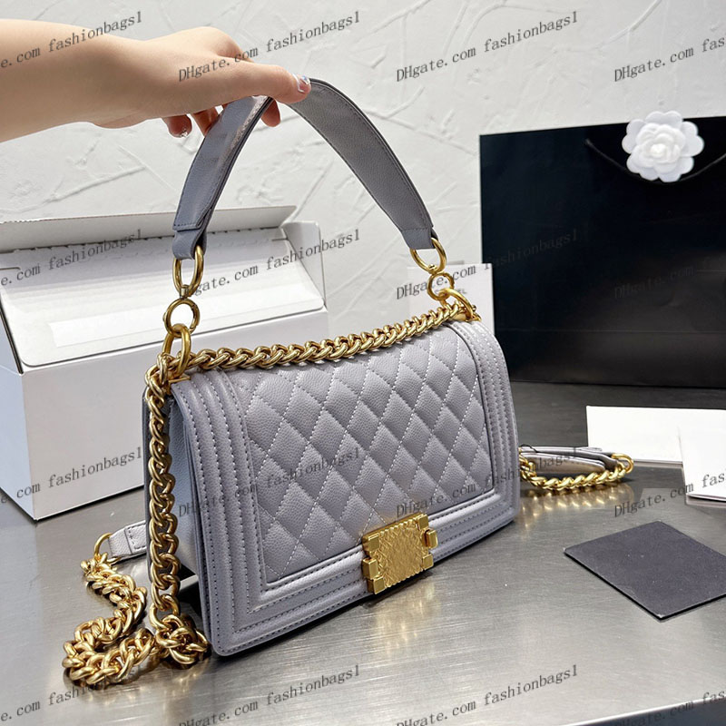 

Women Portable Classic Flap Crossbody Bag Luxury Designer Wallet Matelasse Chain Calfskin Leather Quilted Fashion Handbag Card Holder Suitcases Multi Pochettes, Grey