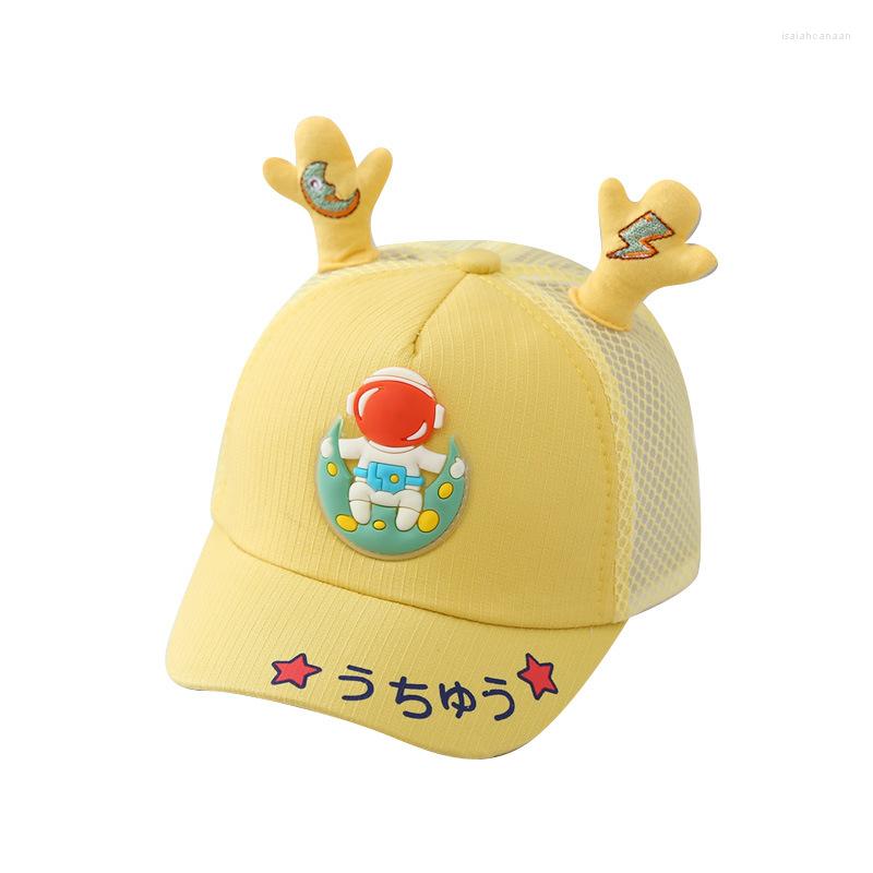 

Berets Fashion Astronaut Mesh Children Baseball Cap Baby Hat Summer Boys Visor Bonnet Infant Cute Ear Cotton Girls Sun, Mesh blue