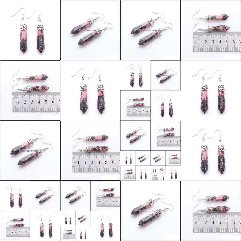 

Dangle Chandelier Natural Rhodochrosite Gemstone Dangle Earrings Hexagonal Pointed Reiki Chakra Beads For Women Jewelry Ffshop2001 Dhi8V