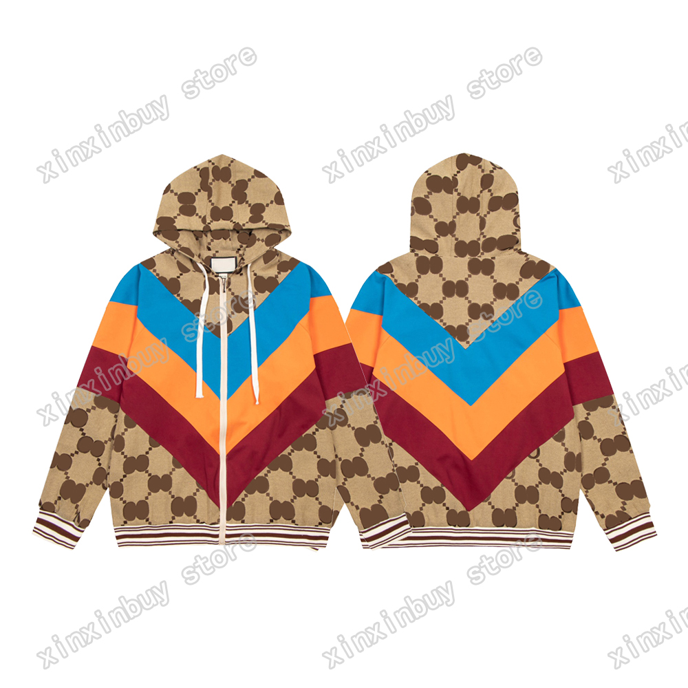 

xinxinbuy Men designer Coat Jacket paris Jacquard letter fabric Panelled stripe long sleeve women black khaki red XS-L, Multi