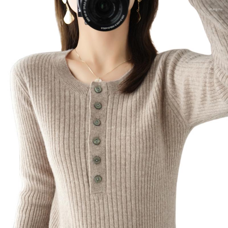 

Women's Sweaters Sweater Women Fall Winter Cashmere Half Button Round Neck Pullover Fashion, Purple