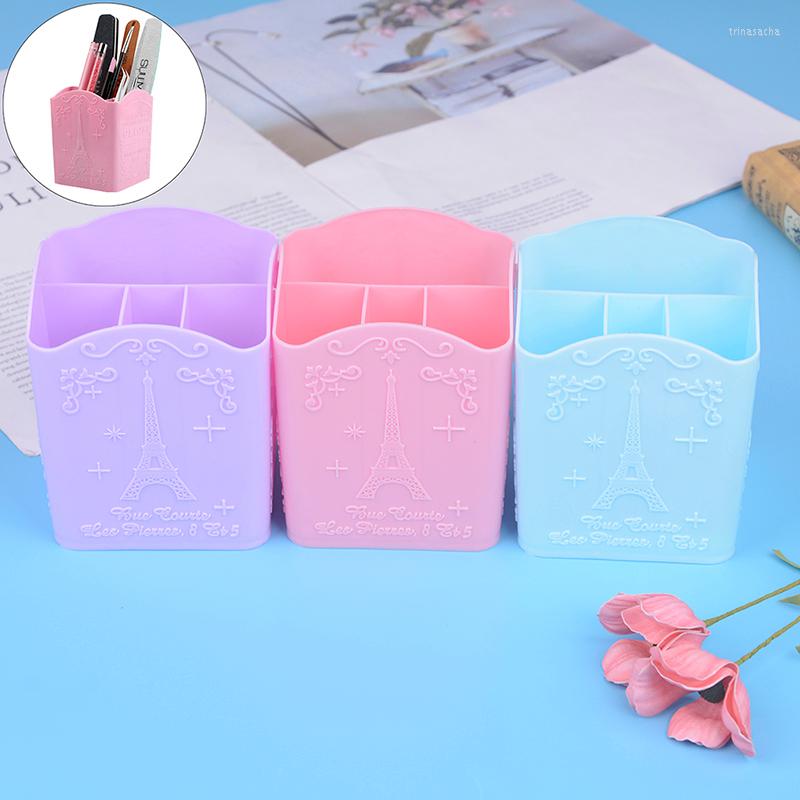 

Makeup Brushes 4 Lattices Cosmetic Make-up Brush Storage Box Make Up Tools Pen Rack Table Organizer