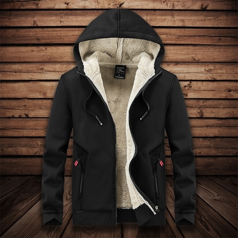 

Mens Down Parkas Fur Lined Fleece Hoodie Jacket Men Autumn Winter Warm Casual Hooded Jackets Plus Size 6XL 7XL 8XL 2201006, Grey