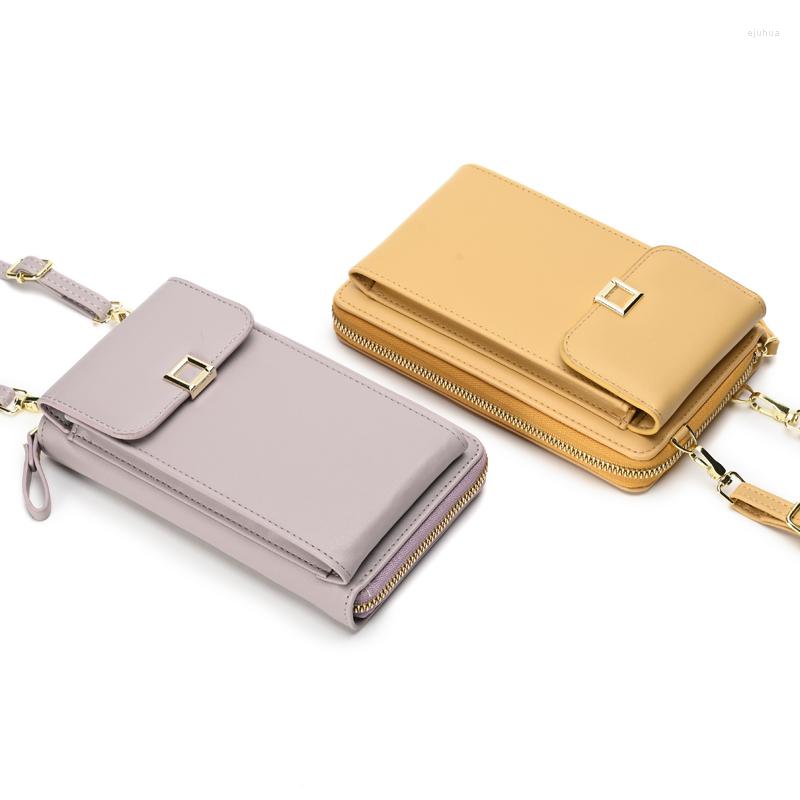

Evening Bags Women's Phone Bag Ladies Crossbody Shoulder Mobile Wallet Messenger Small PU Leather Purse Card Holder For Female, White