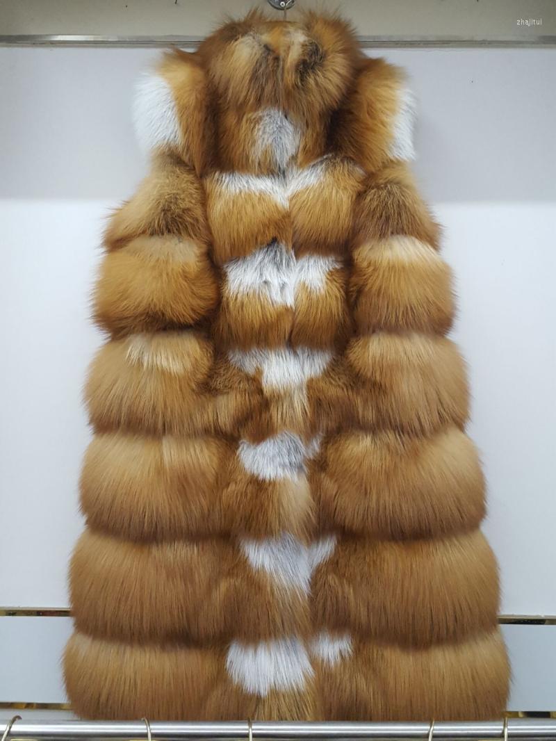 

Women's Fur Women's & Faux Brand Red Leather Vest Chinese Style Collar For High Quality Natural Coat, Beige